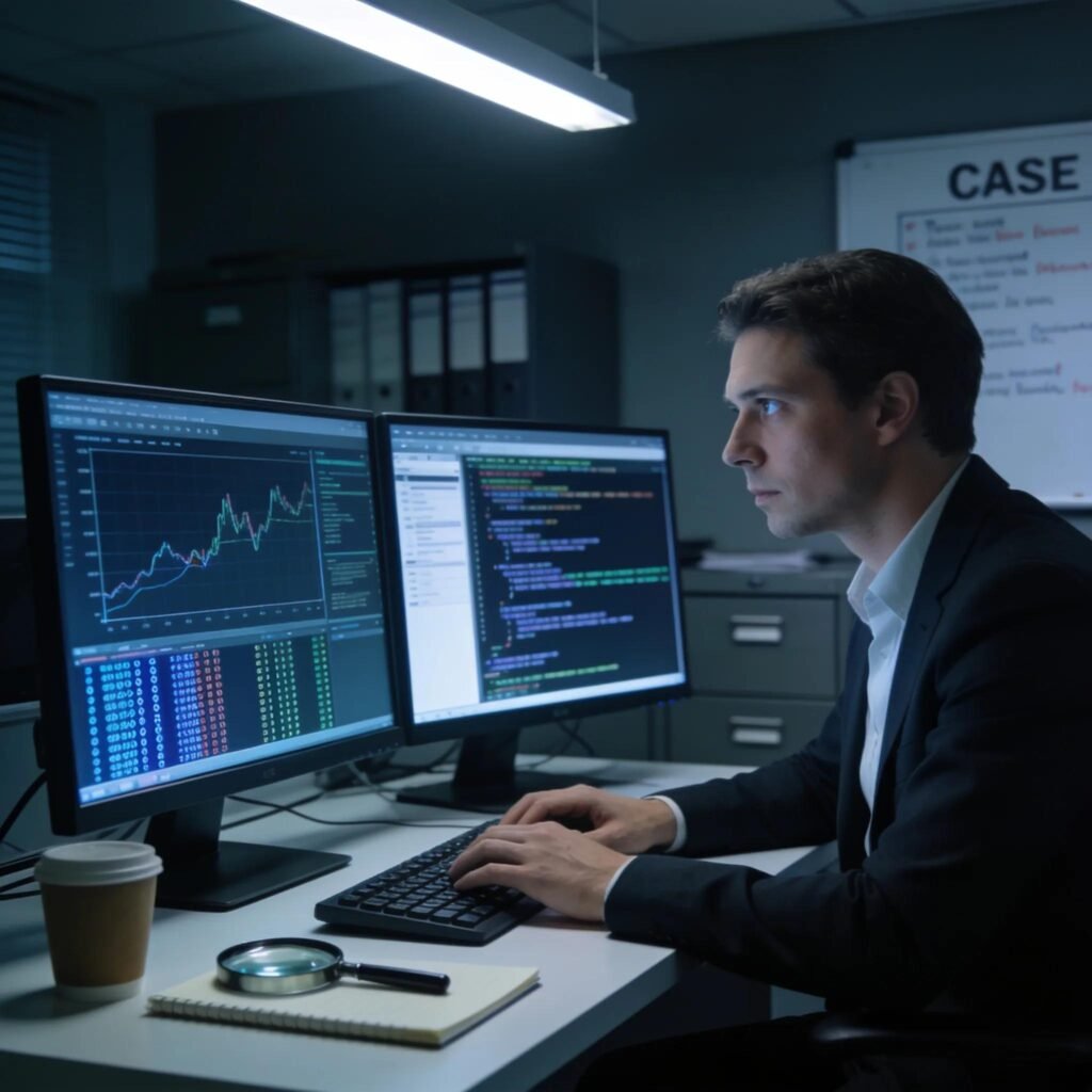 24/7 Cyber Incident Response Hub: Secure Your Business Today - CyberPhore Digital forensics expert analyzing data for cybersecurity incident reconstruction